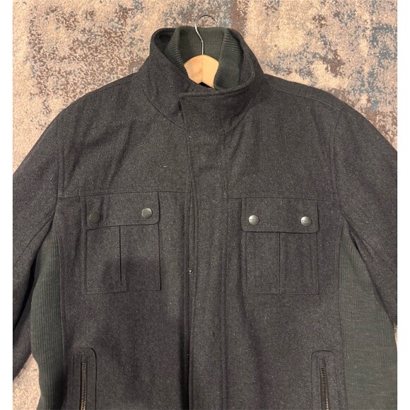 Michael Kors Men's Field Jacket Coat Dark Gray Quilted Lined Size XL - Picture 3 of 7